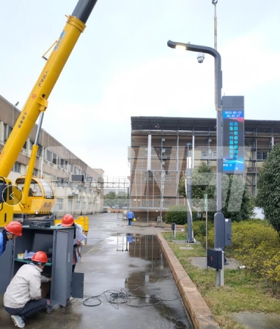 三思中安創谷智慧路燈，工廠測試現場